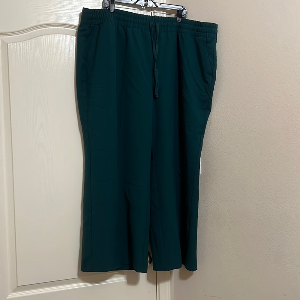 Lane Bryant Teal Pull-On Perfect Drape Wide Leg Pant Size 28s